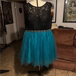 Black and Blue Lace Dress